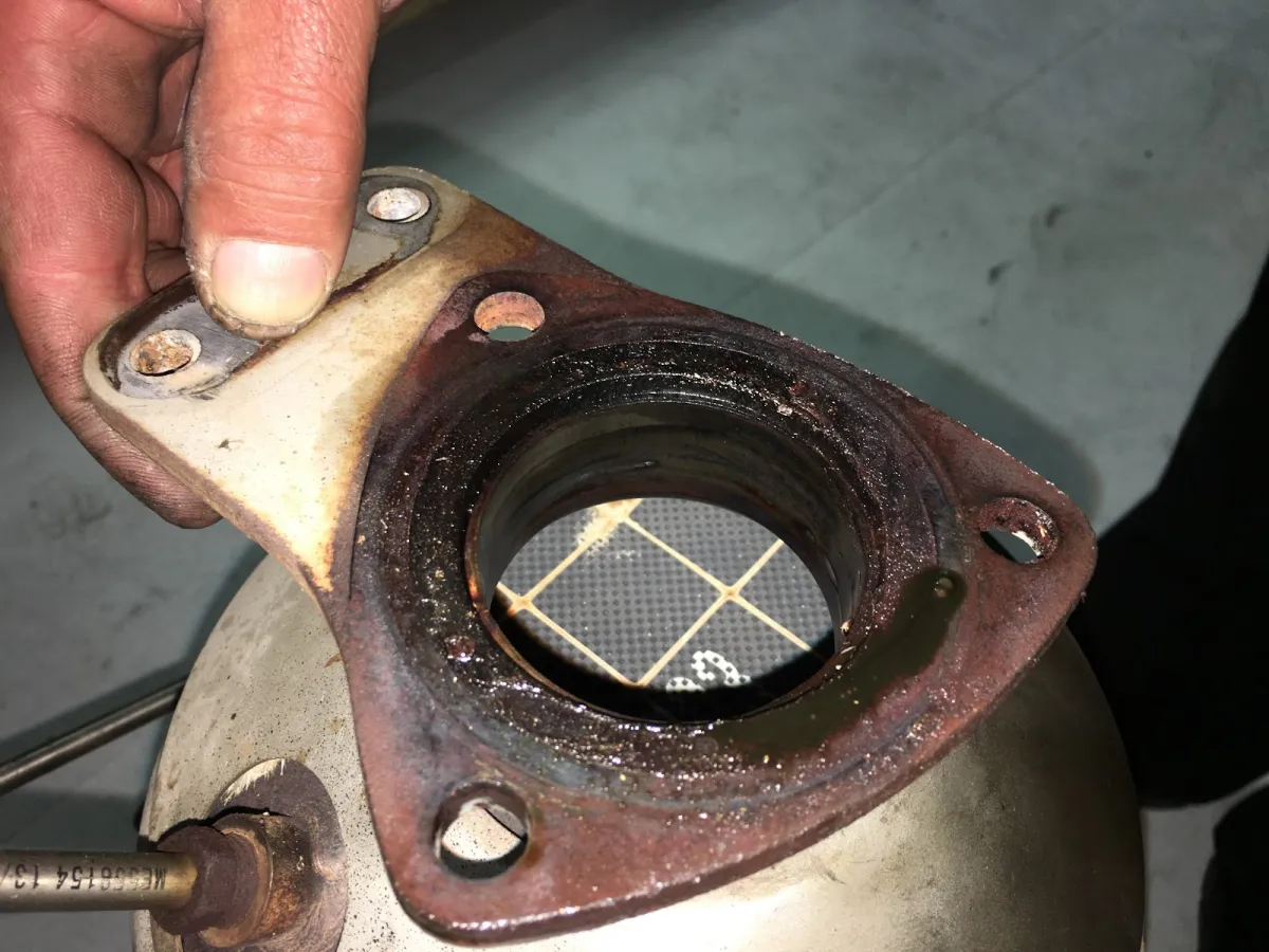 Clean DPF after professional cleaning with clear honeycomb